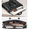 New Double Layers Men's Leather Business Briefcase