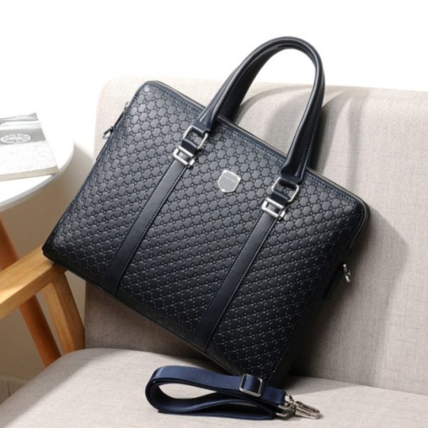 New Double Layers Men's Leather Business Briefcase