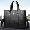 New Double Layers Men's Leather Business Briefcase