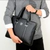New Double Layers Men's Leather Business Briefcase